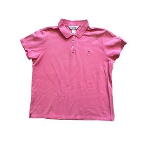 BROOKS BROTHERS Collared Polo Large Pink Short‎ Sleeve Women's
